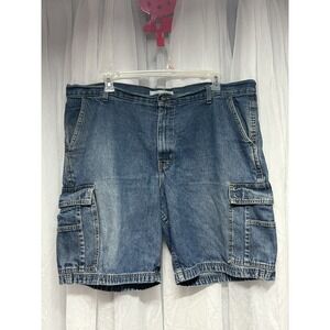 VTG Faded Glory Shorts Jorts 44 Denim Cargo Baggy Skater 90s Y2K Grunge Skater
